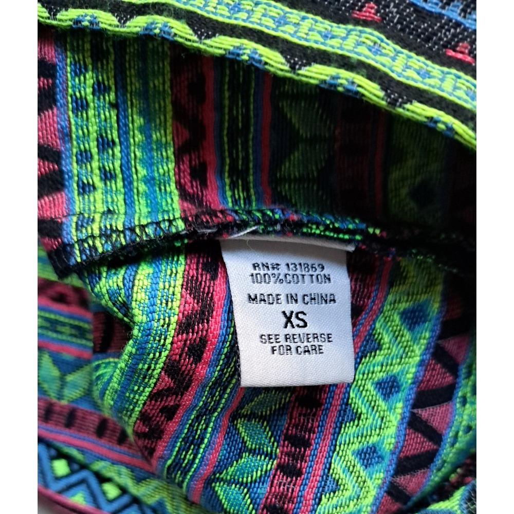 Shrinking Violet Geometric Stripe Tribal Tapestry Mini Skirt Woven Cotton XS NWT - Picture 7 of 8